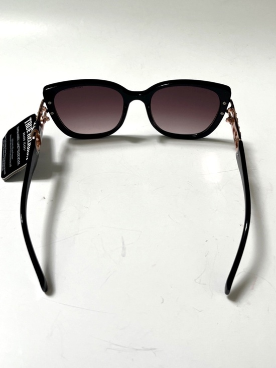 New TRUE RELIGION Cat Eye Rhinestone Sunglasses Acetate Black Double Logo main image 6
